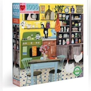 eeBoo: Piece and Love Kitchen Chickens 1000 Piece Square Adult Jigsaw Puzzle